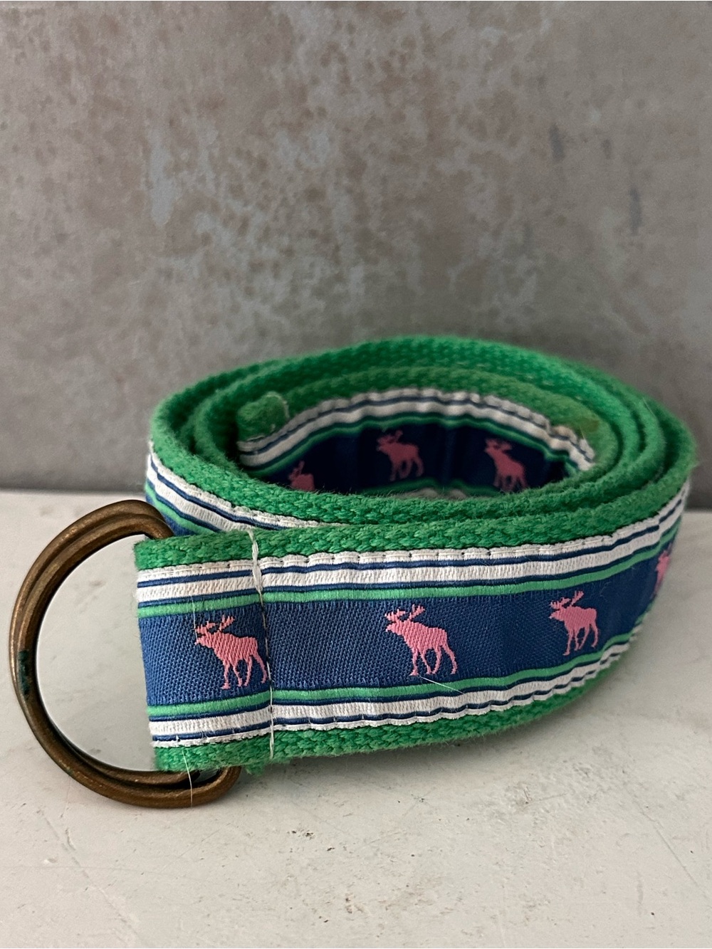 VINTAGE CANVAS RIBBON BELT ABERCROMBIE? M